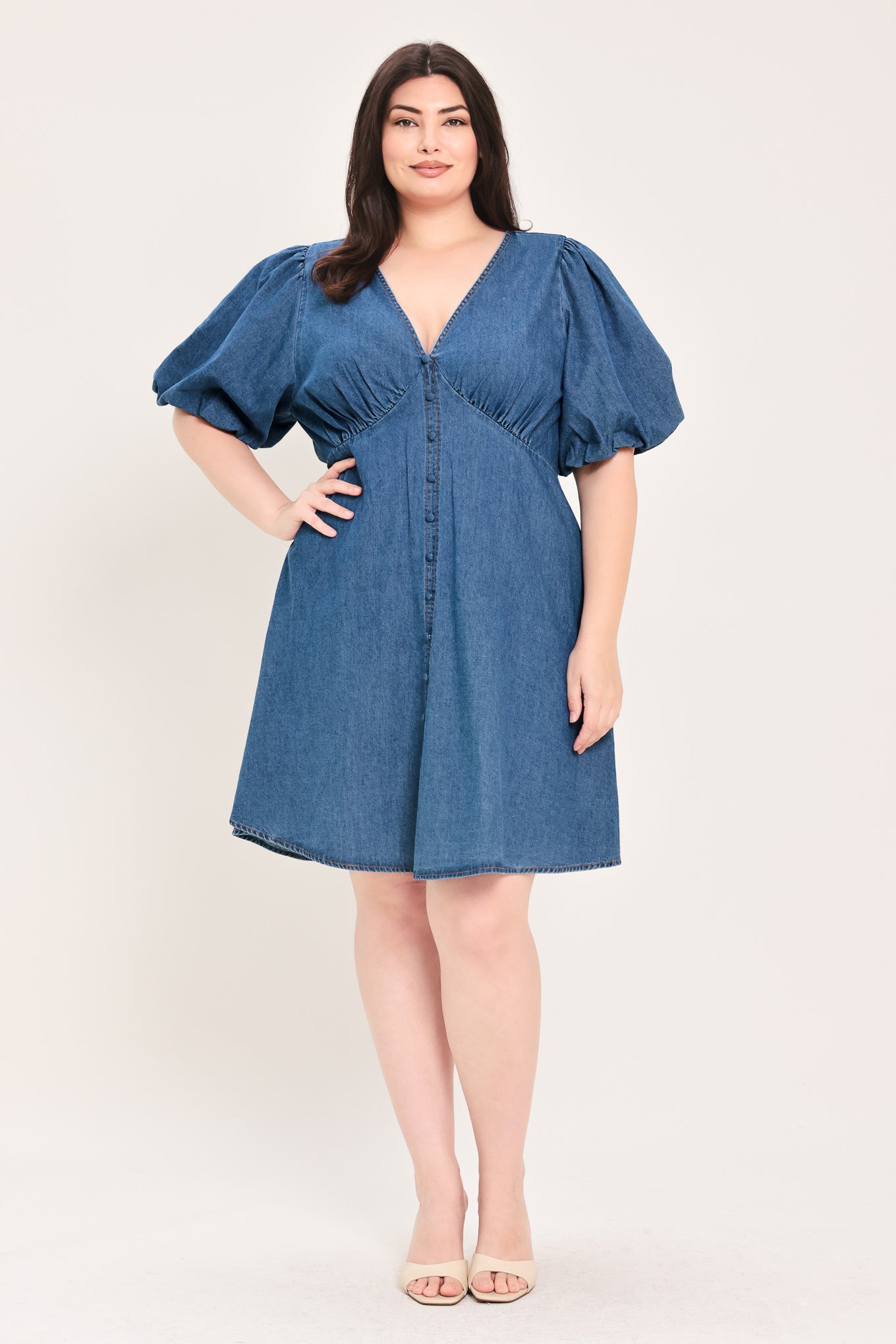 SOFT GIRL DENIM MINI DRESS - Flying Tomato - Flyclothing LLC