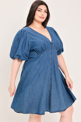SOFT GIRL DENIM MINI DRESS - Flying Tomato - Flyclothing LLC