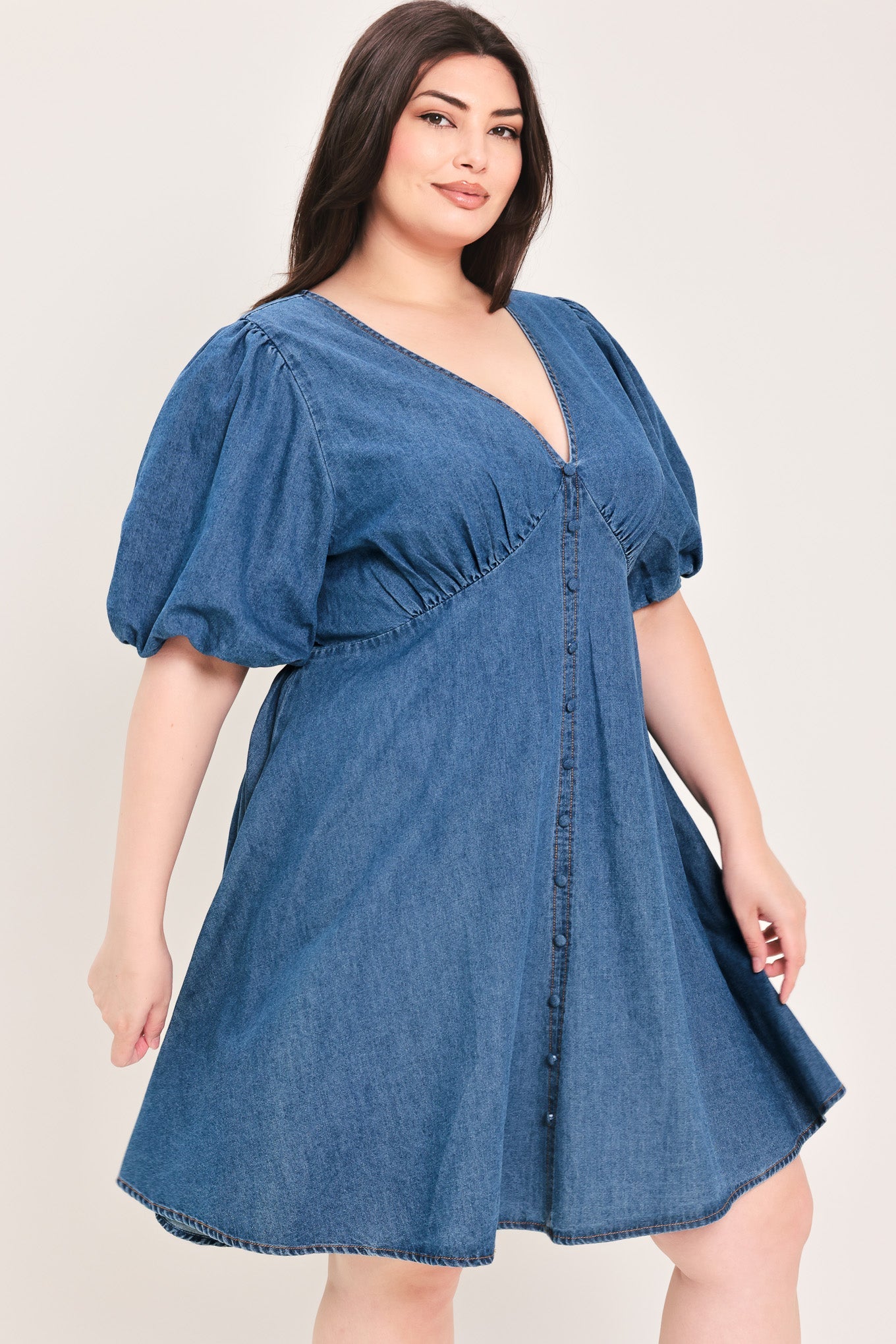 SOFT GIRL DENIM MINI DRESS - Flying Tomato - Flyclothing LLC