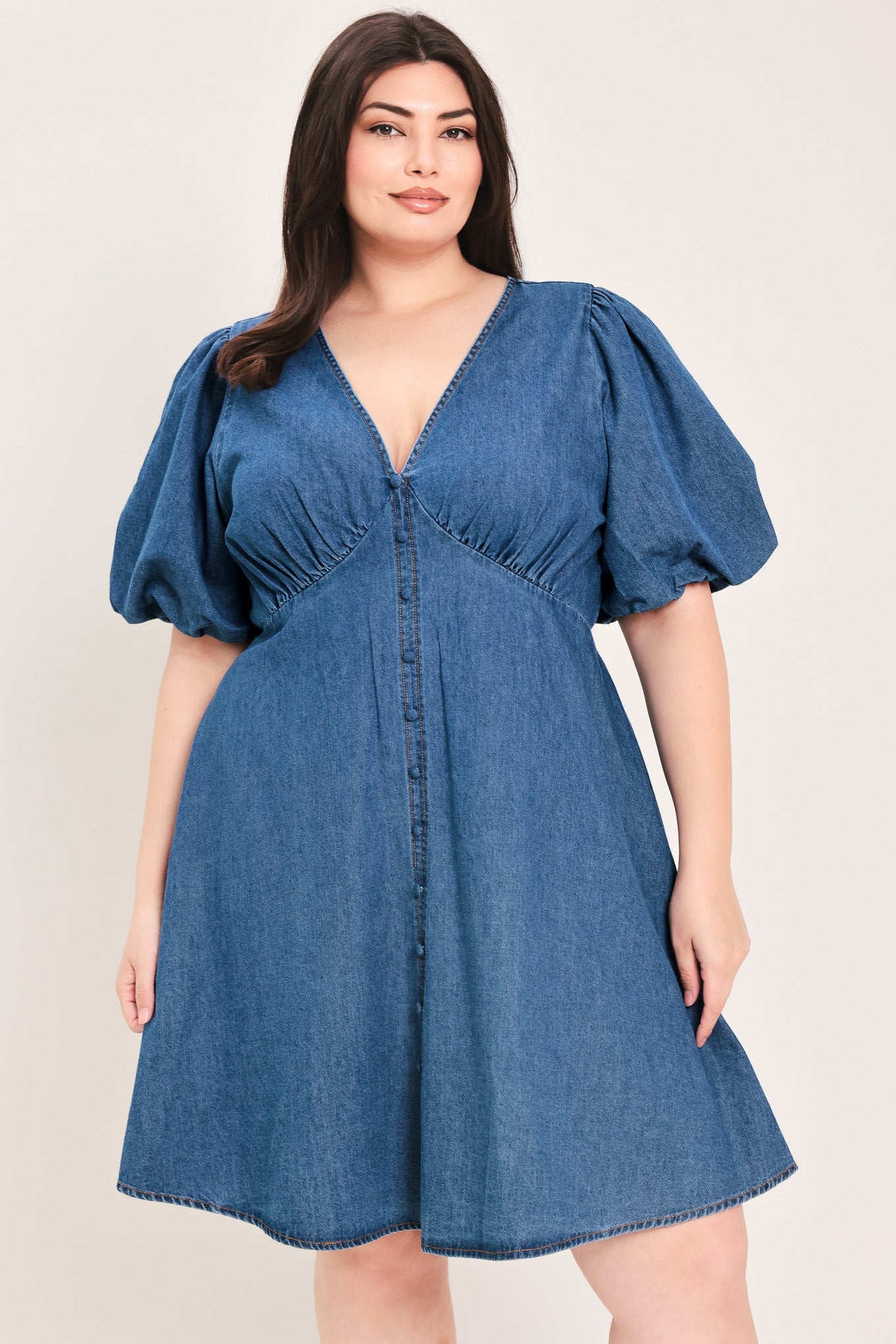 SOFT GIRL DENIM MINI DRESS - Flying Tomato - Flyclothing LLC