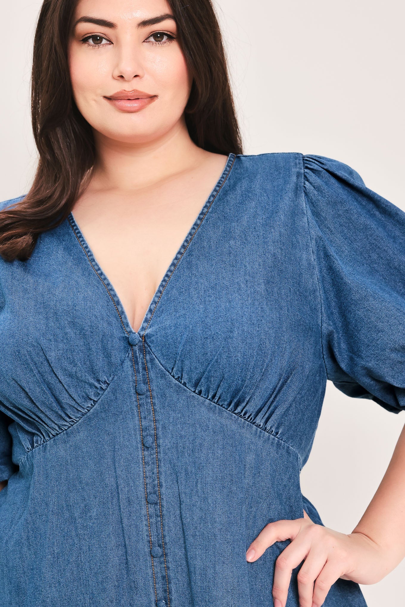 SOFT GIRL DENIM MINI DRESS - Flying Tomato - Flyclothing LLC