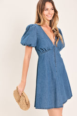 SOFT GIRL DENIM MINI DRESS - Flying Tomato - Flyclothing LLC