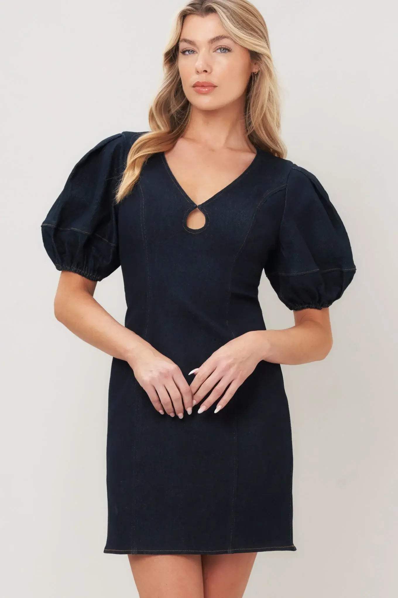 MIDNIGHT FEMME WOVEN MINI DRESS - Flying Tomato - Flyclothing LLC