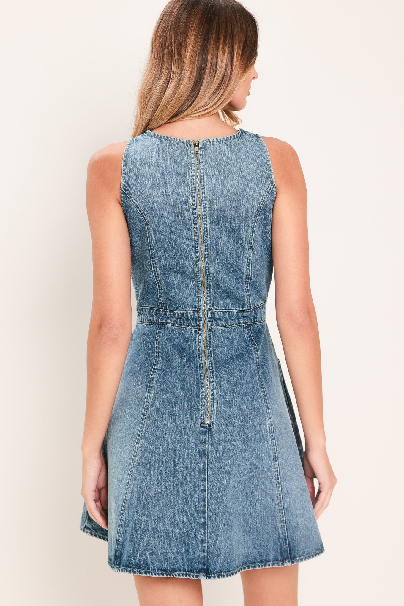 CLASSIC CHIC DENIM MINI DRESS - Flying Tomato - Flyclothing LLC