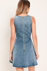 CLASSIC CHIC DENIM MINI DRESS - Flying Tomato - Flyclothing LLC