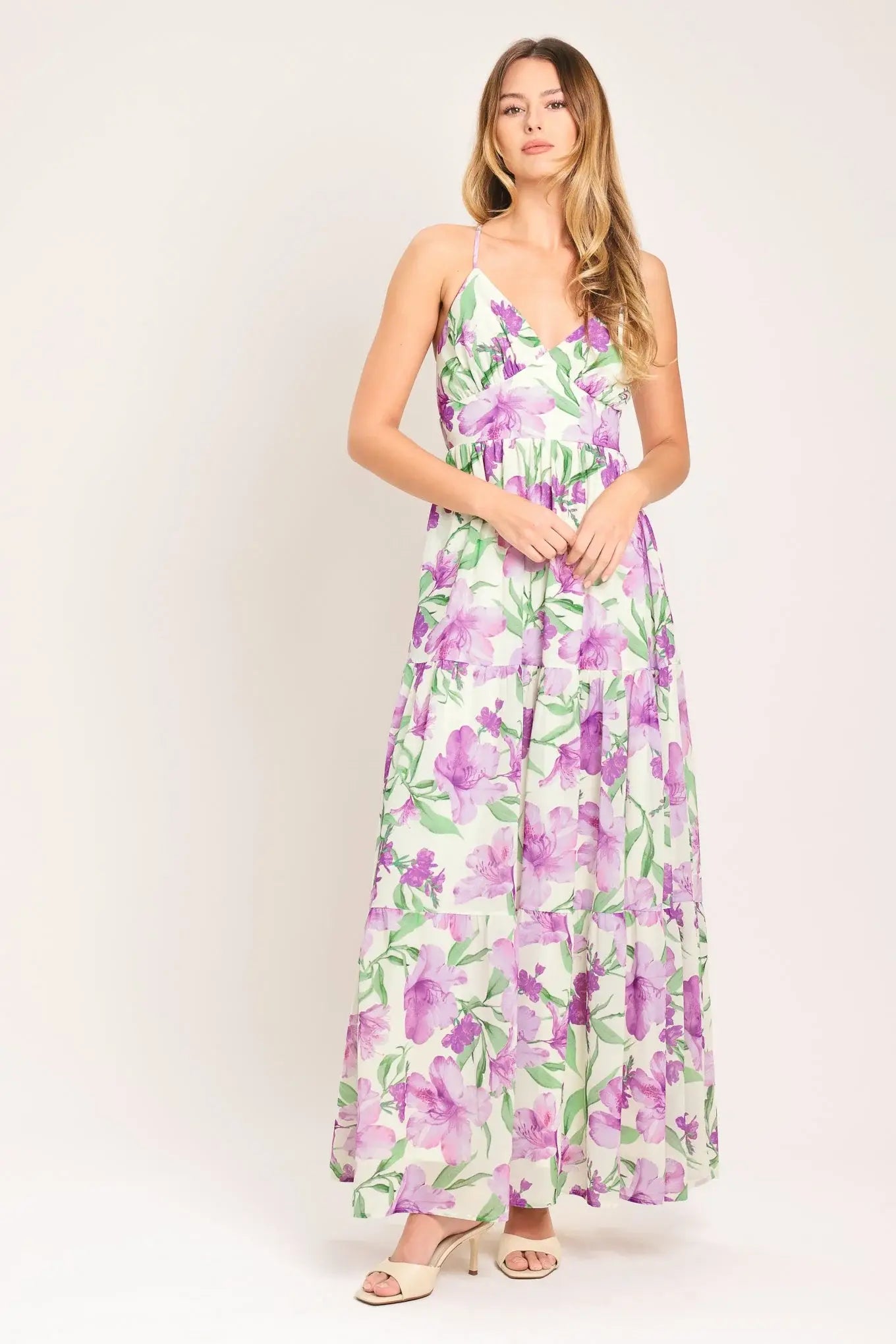 GARDEN SWEETHEART WOVEN MAXI DRESS - Flying Tomato - Flyclothing LLC