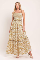 DAINTY FLORA WOVEN MAXI DRESS - Flying Tomato - Flyclothing LLC