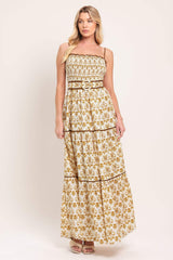 DAINTY FLORA WOVEN MAXI DRESS - Flying Tomato - Flyclothing LLC