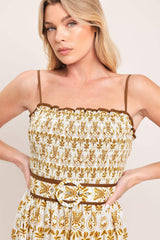 DAINTY FLORA WOVEN MAXI DRESS - Flying Tomato - Flyclothing LLC
