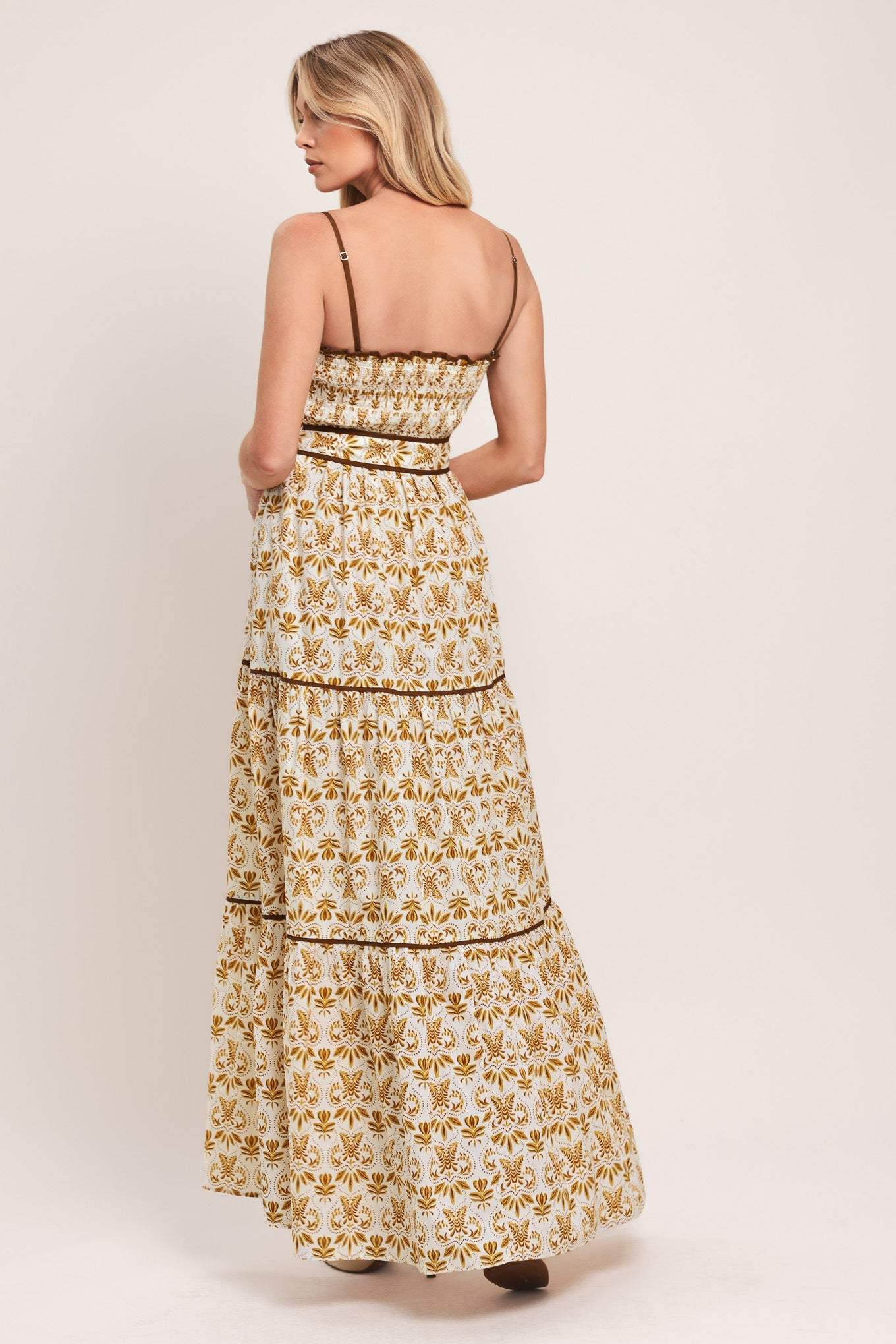 DAINTY FLORA WOVEN MAXI DRESS - Flying Tomato - Flyclothing LLC