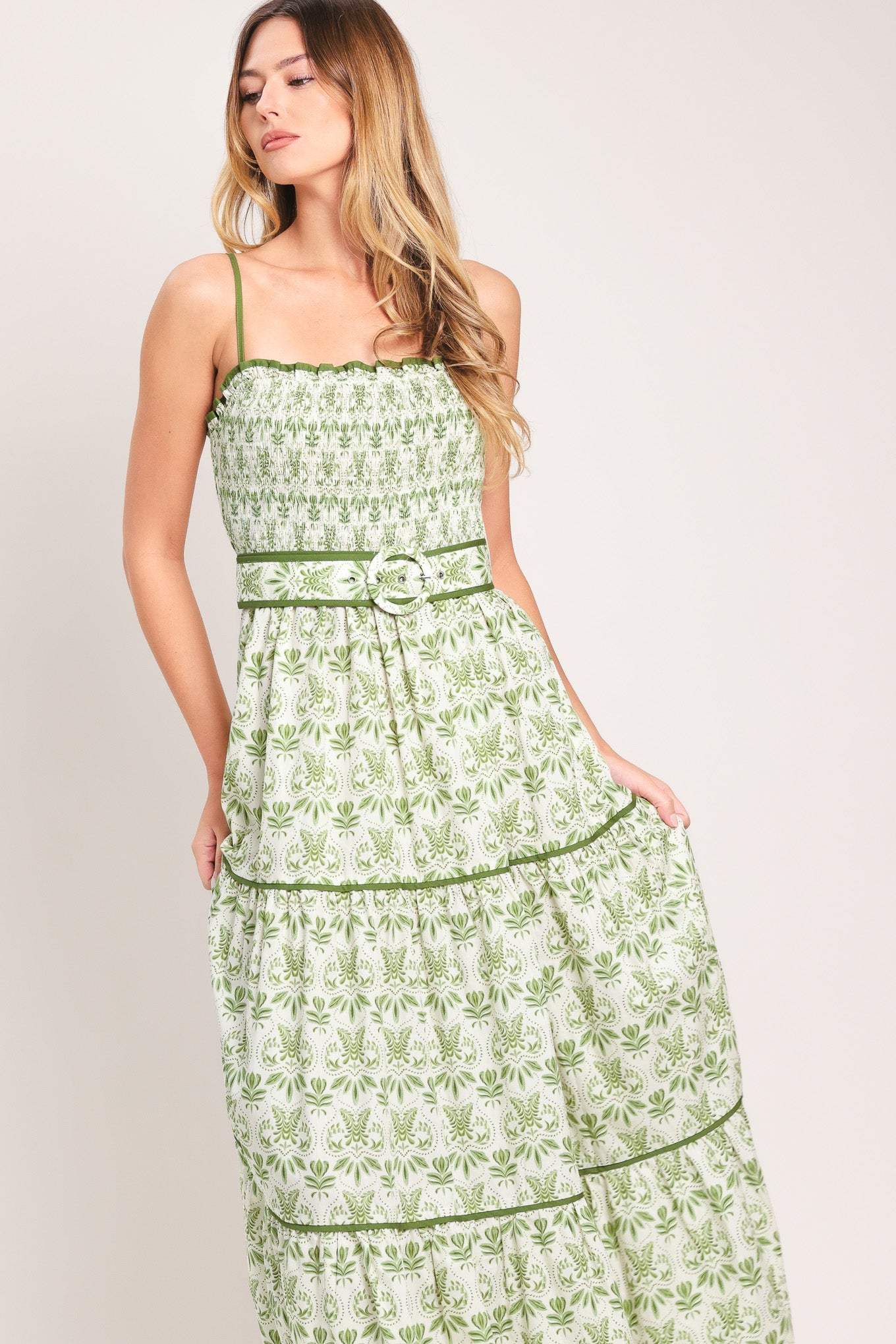 DAINTY FLORA WOVEN MAXI DRESS - Flying Tomato - Flyclothing LLC