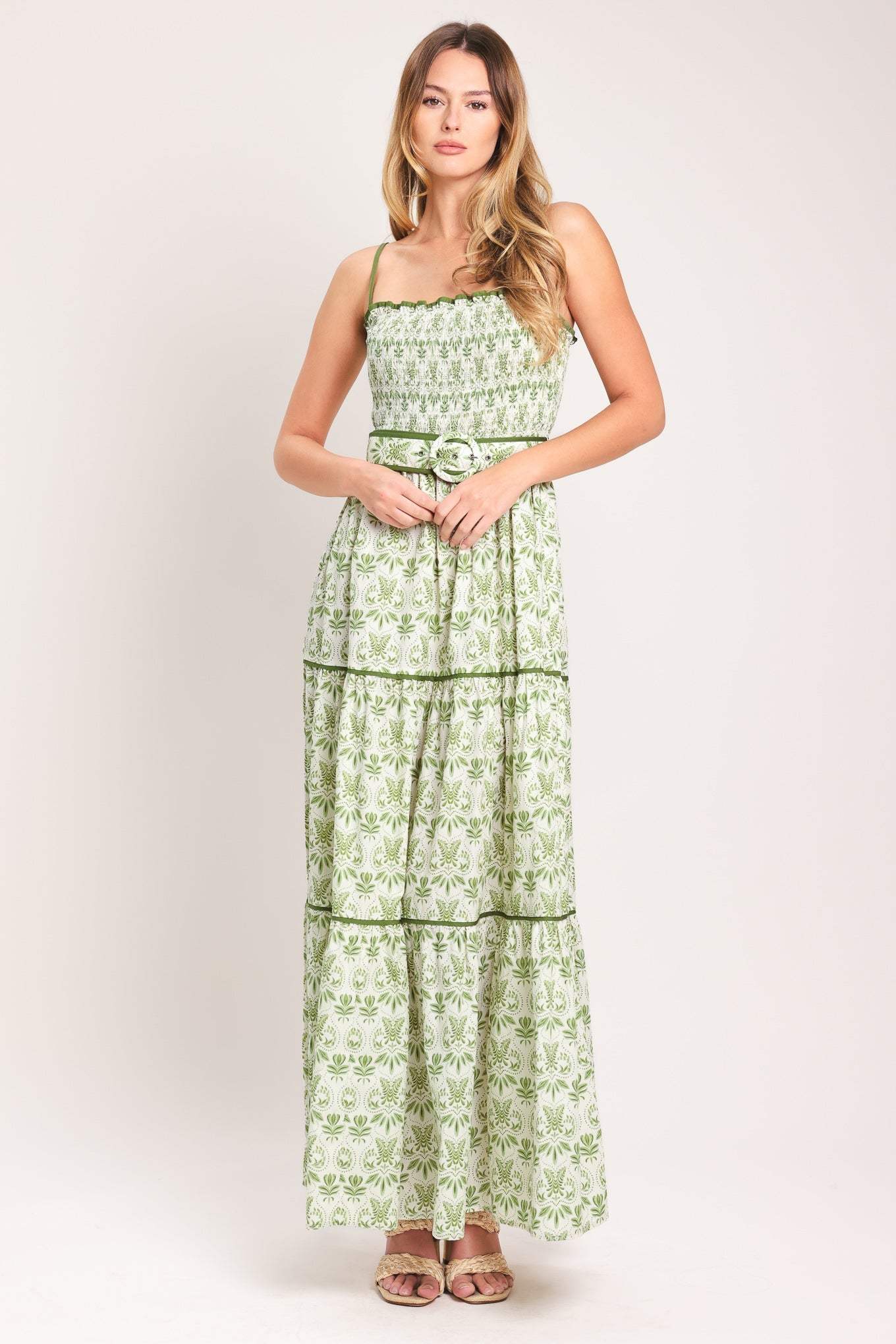 DAINTY FLORA WOVEN MAXI DRESS - Flying Tomato - Flyclothing LLC