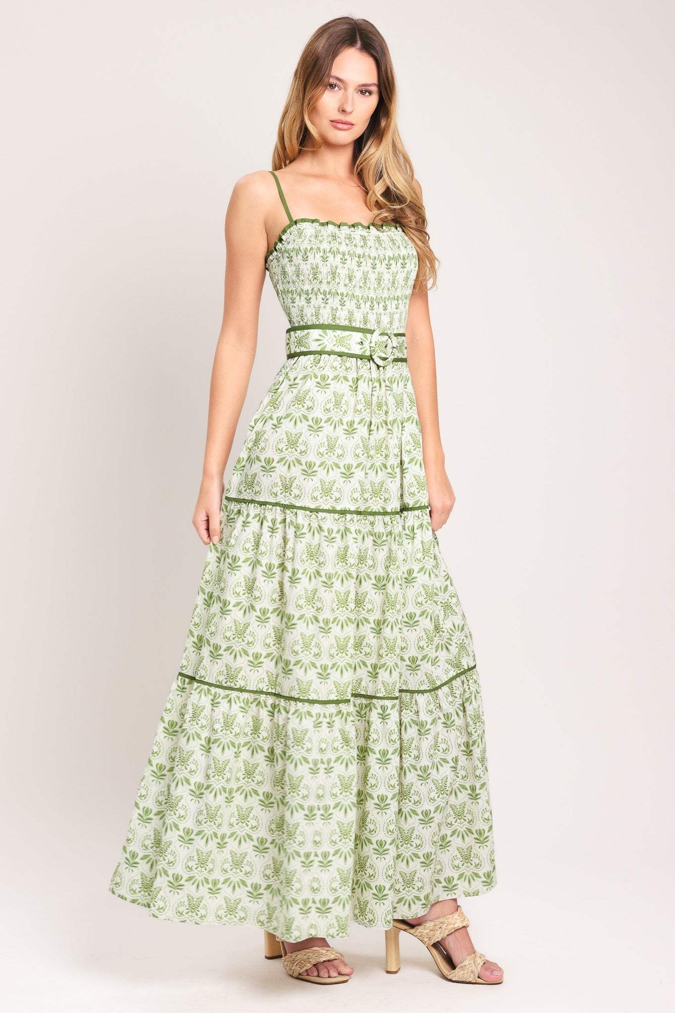 DAINTY FLORA WOVEN MAXI DRESS - Flying Tomato - Flyclothing LLC