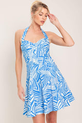BLUE LAGOON CHIC WOVEN MINI DRESS - Flying Tomato - Flyclothing LLC