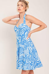 BLUE LAGOON CHIC WOVEN MINI DRESS - Flying Tomato - Flyclothing LLC