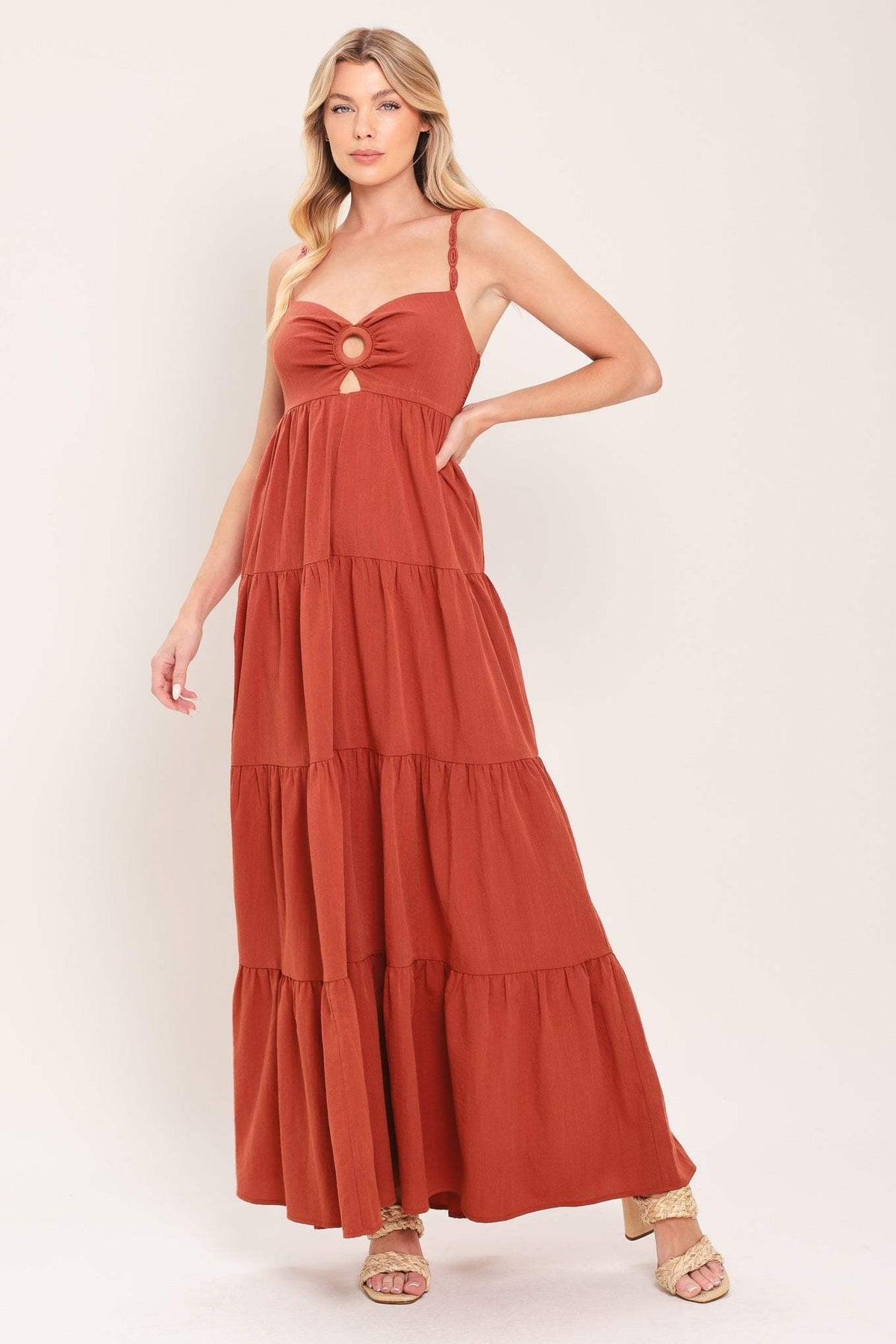 AMBER WAVE WOVEN MAXI DRESS - Flying Tomato - Flyclothing LLC