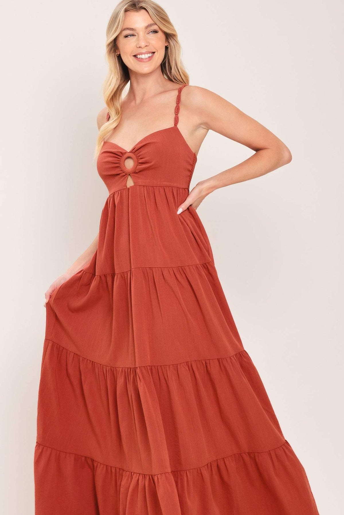 AMBER WAVE WOVEN MAXI DRESS - Flying Tomato - Flyclothing LLC
