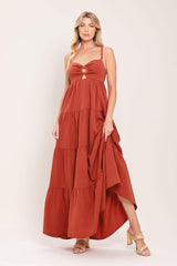 AMBER WAVE WOVEN MAXI DRESS - Flying Tomato - Flyclothing LLC