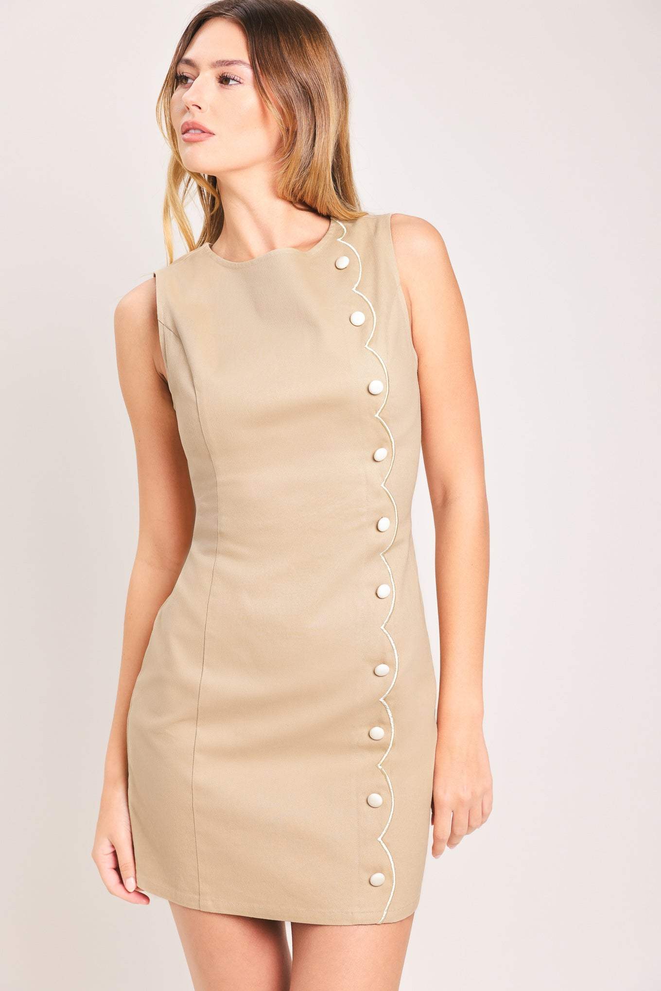 ELEGANT TOUCH WOVEN MINI DRESS - Flying Tomato - Flyclothing LLC