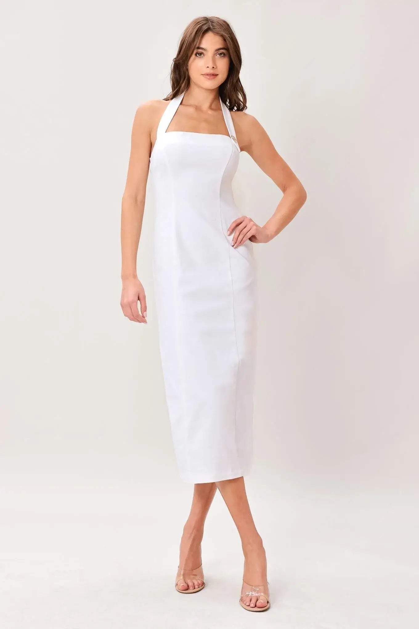 LUXE ESSENCE WOVEN MIDI DRESS - Flying Tomato - Flyclothing LLC