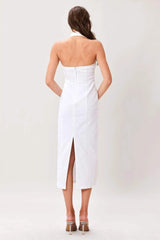 LUXE ESSENCE WOVEN MIDI DRESS - Flying Tomato - Flyclothing LLC