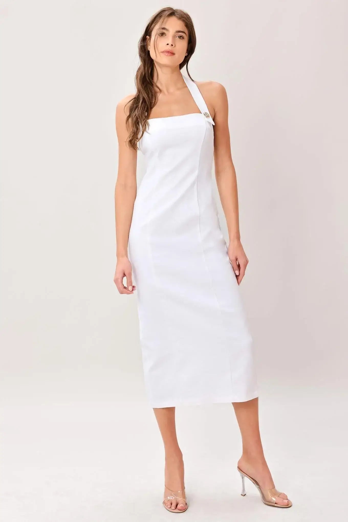 LUXE ESSENCE WOVEN MIDI DRESS - Flying Tomato - Flyclothing LLC