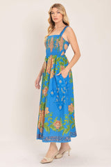 SPRINGTIME IN PARIS WOVEN MIDI DRESS
