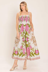 SPRINGTIME IN PARIS WOVEN MIDI DRESS