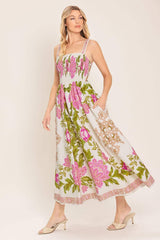 SPRINGTIME IN PARIS WOVEN MIDI DRESS