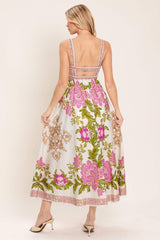 SPRINGTIME IN PARIS WOVEN MIDI DRESS