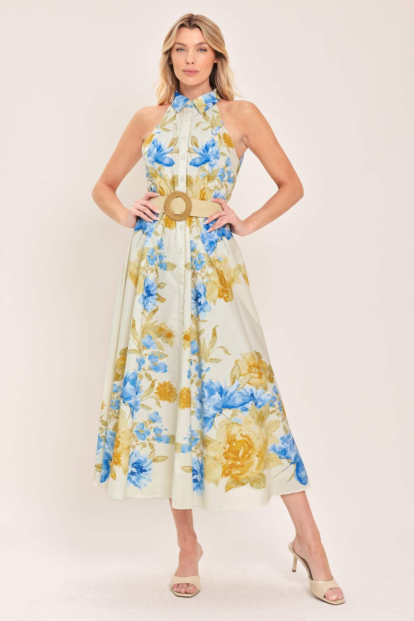 SUNNY DAYDREAM WOVEN MIDI DRESS - Flying Tomato - Flyclothing LLC