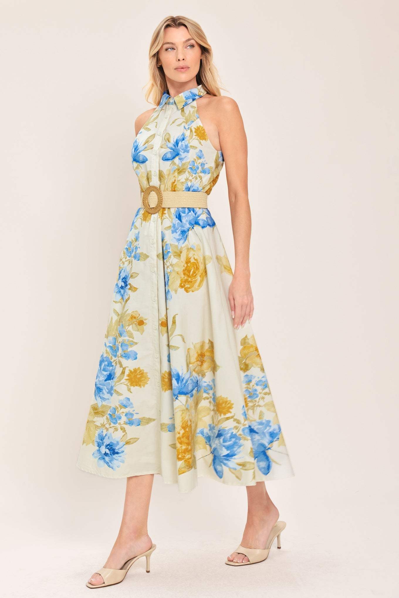 SUNNY DAYDREAM WOVEN MIDI DRESS - Flying Tomato - Flyclothing LLC