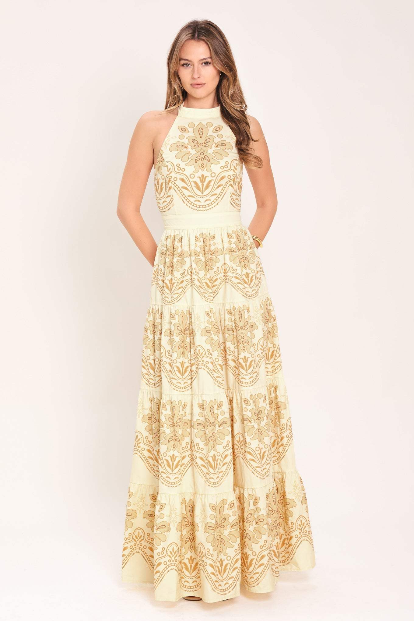 SICILIAN SUMMER WOVEN MAXI DRESS