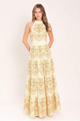 SICILIAN SUMMER WOVEN MAXI DRESS