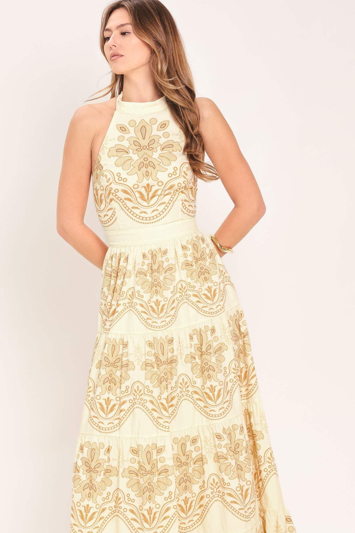 SICILIAN SUMMER WOVEN MAXI DRESS