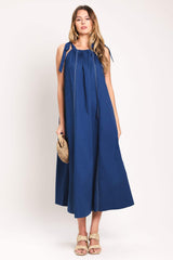 COASTAL EASE WOVEN MIDI DRESS - Flying Tomato - Flyclothing LLC