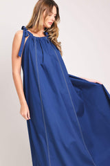 COASTAL EASE WOVEN MIDI DRESS - Flying Tomato - Flyclothing LLC