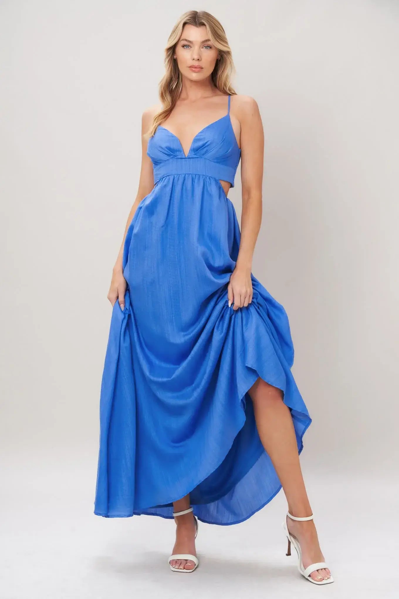 AZURE TEMPTATION WOVEN MAXI DRESS - Flying Tomato - Flyclothing LLC
