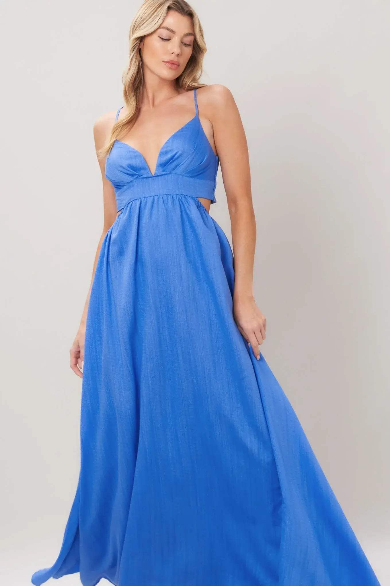 AZURE TEMPTATION WOVEN MAXI DRESS - Flying Tomato - Flyclothing LLC
