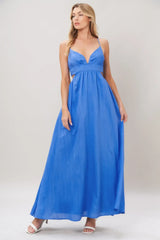 AZURE TEMPTATION WOVEN MAXI DRESS - Flying Tomato - Flyclothing LLC