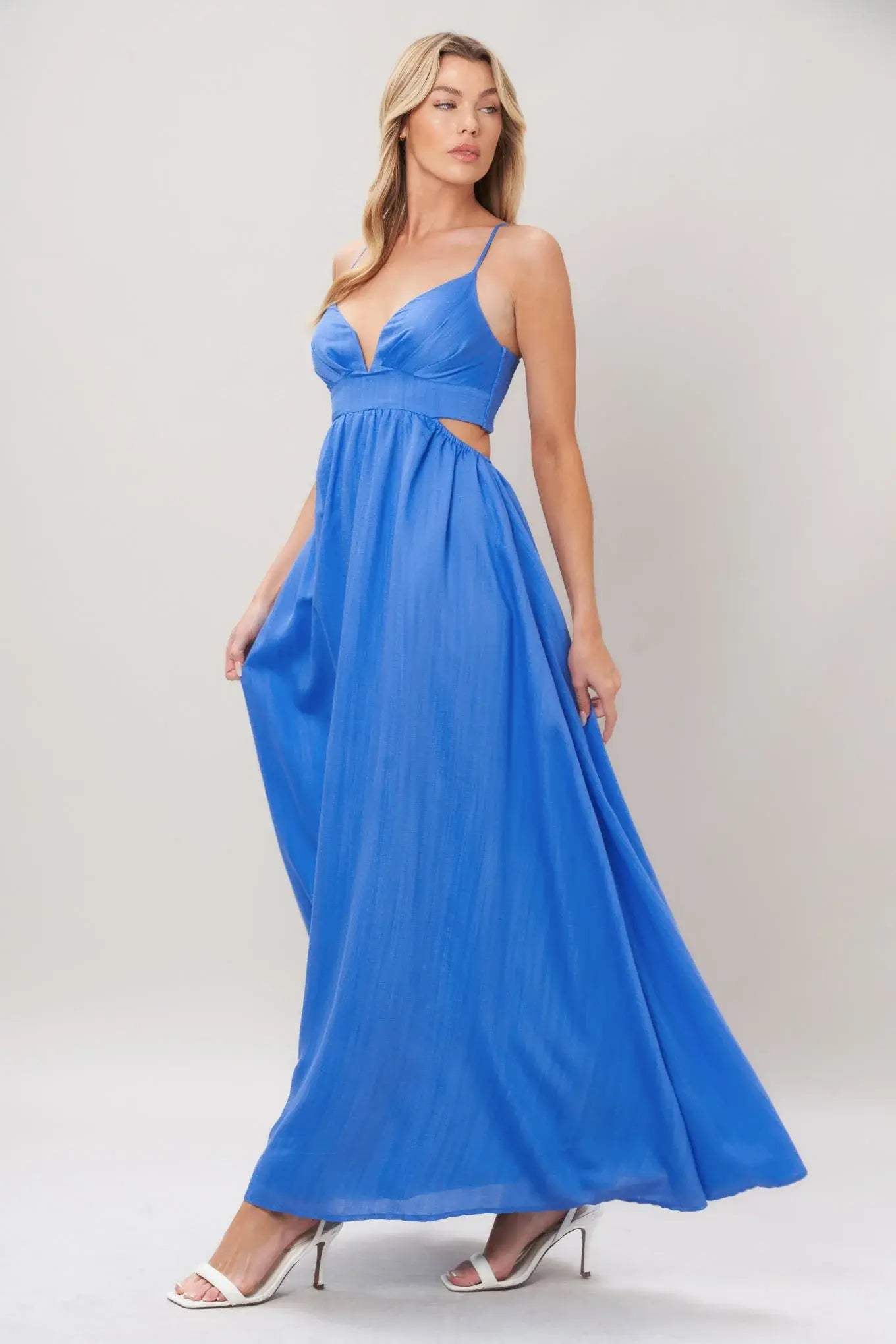 AZURE TEMPTATION WOVEN MAXI DRESS - Flying Tomato - Flyclothing LLC