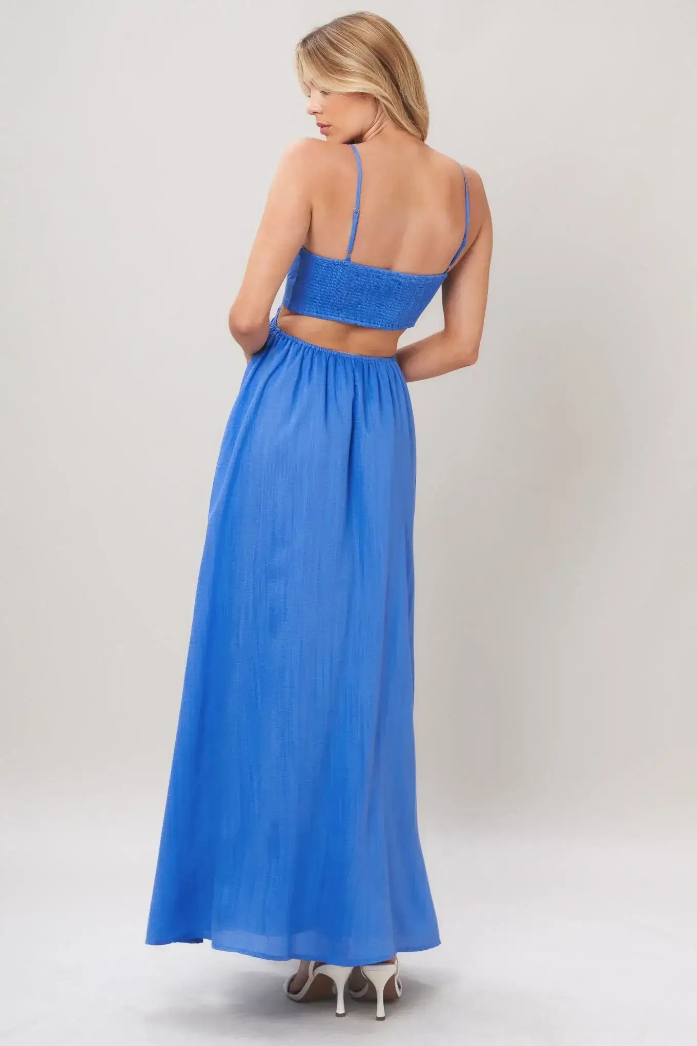 AZURE TEMPTATION WOVEN MAXI DRESS - Flying Tomato - Flyclothing LLC