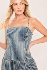 EASYGOING ROMANCE DENIM MIDI DRESS - Flying Tomato - Flyclothing LLC