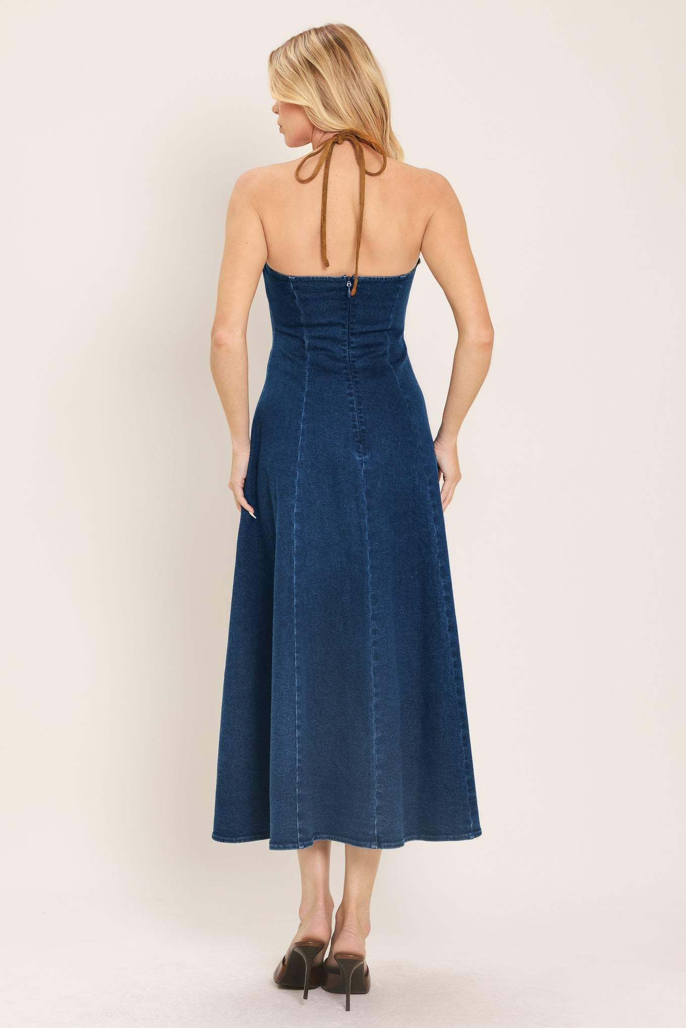 AMERICANA BELLE DENIM MIDI DRESS