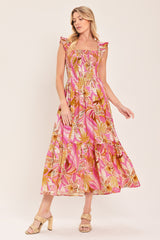CABANA CRUSH WOVEN MIDI DRESS - Flying Tomato - Flyclothing LLC