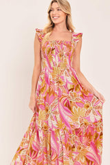 CABANA CRUSH WOVEN MIDI DRESS - Flying Tomato - Flyclothing LLC