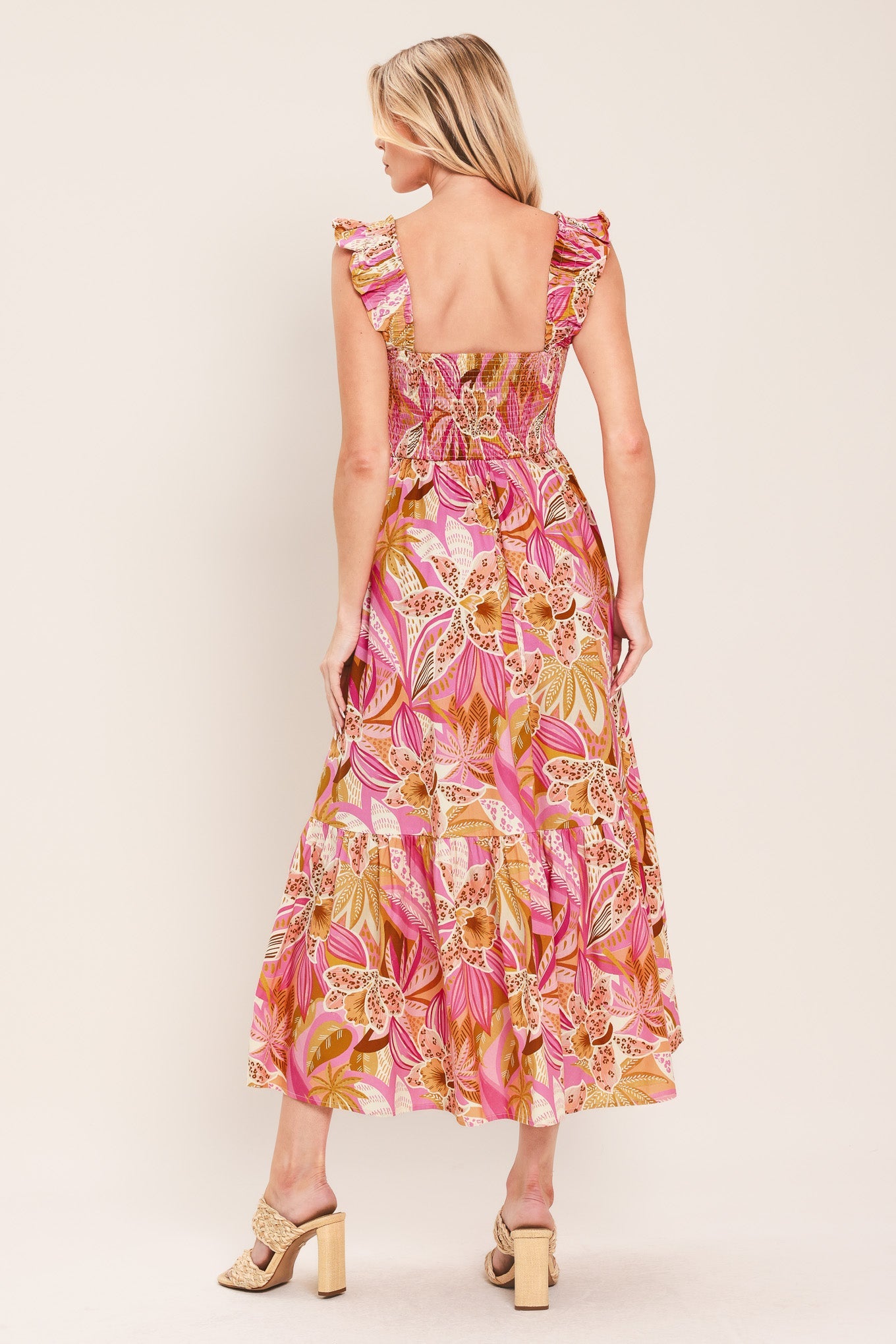 CABANA CRUSH WOVEN MIDI DRESS - Flying Tomato - Flyclothing LLC