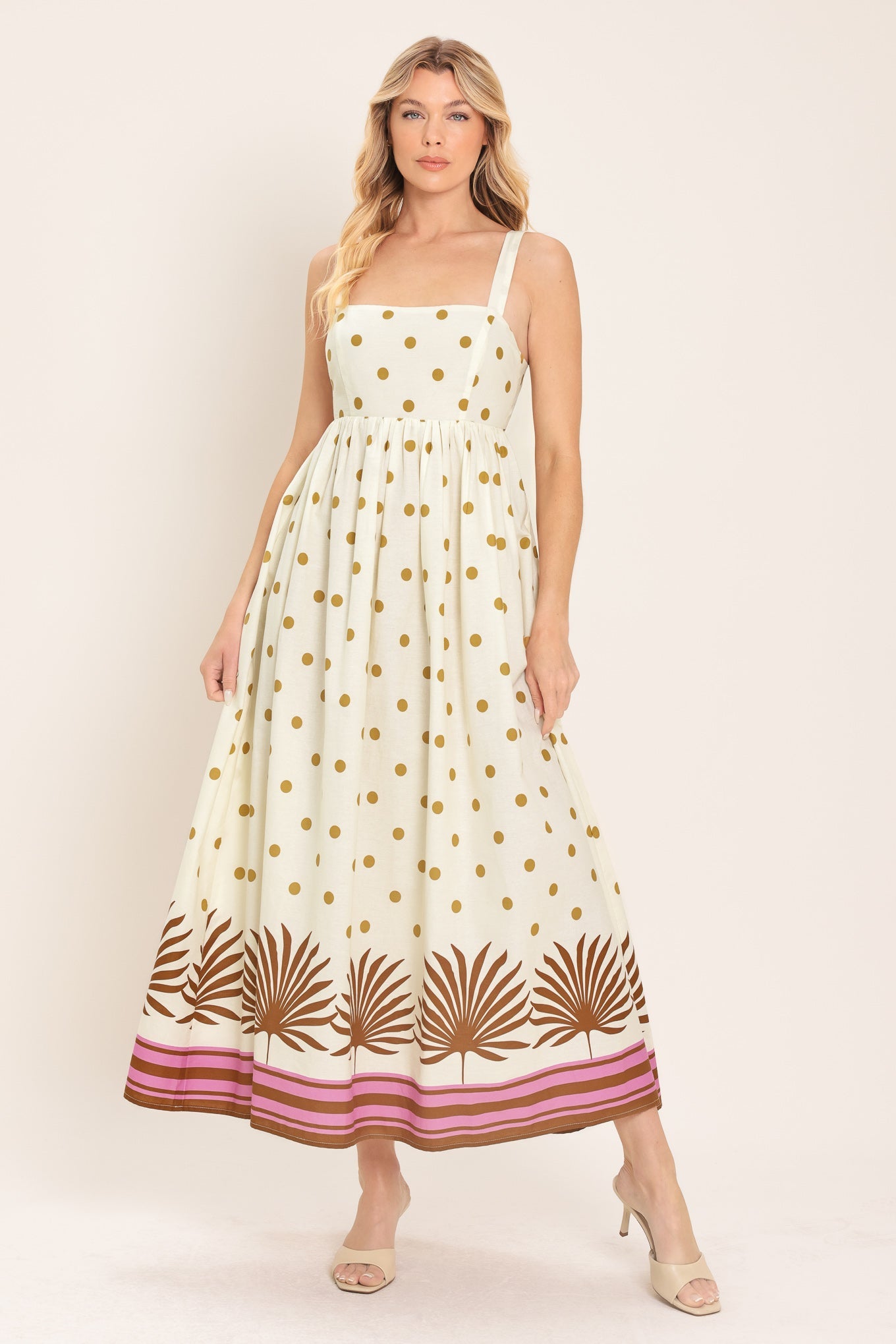 COCONUT GROVE WOVEN MIDI DRESS - Flying Tomato - Flyclothing LLC