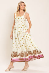 COCONUT GROVE WOVEN MIDI DRESS - Flying Tomato - Flyclothing LLC