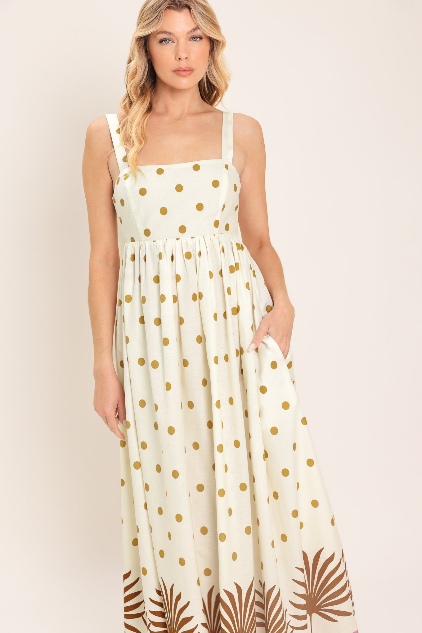 COCONUT GROVE WOVEN MIDI DRESS - Flying Tomato - Flyclothing LLC
